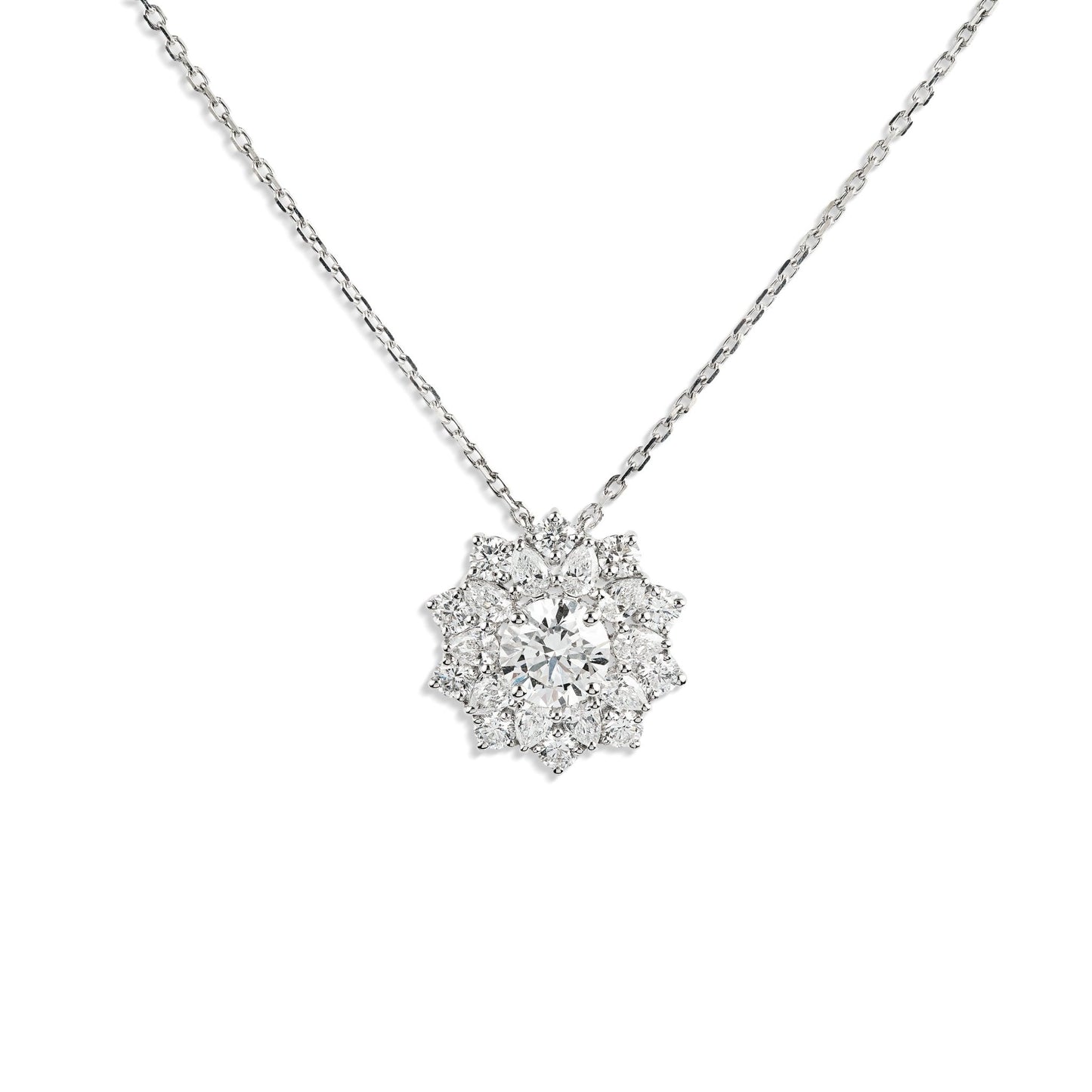 Flower shape Gold & Diamond Necklace - ETERNAL JEWEL