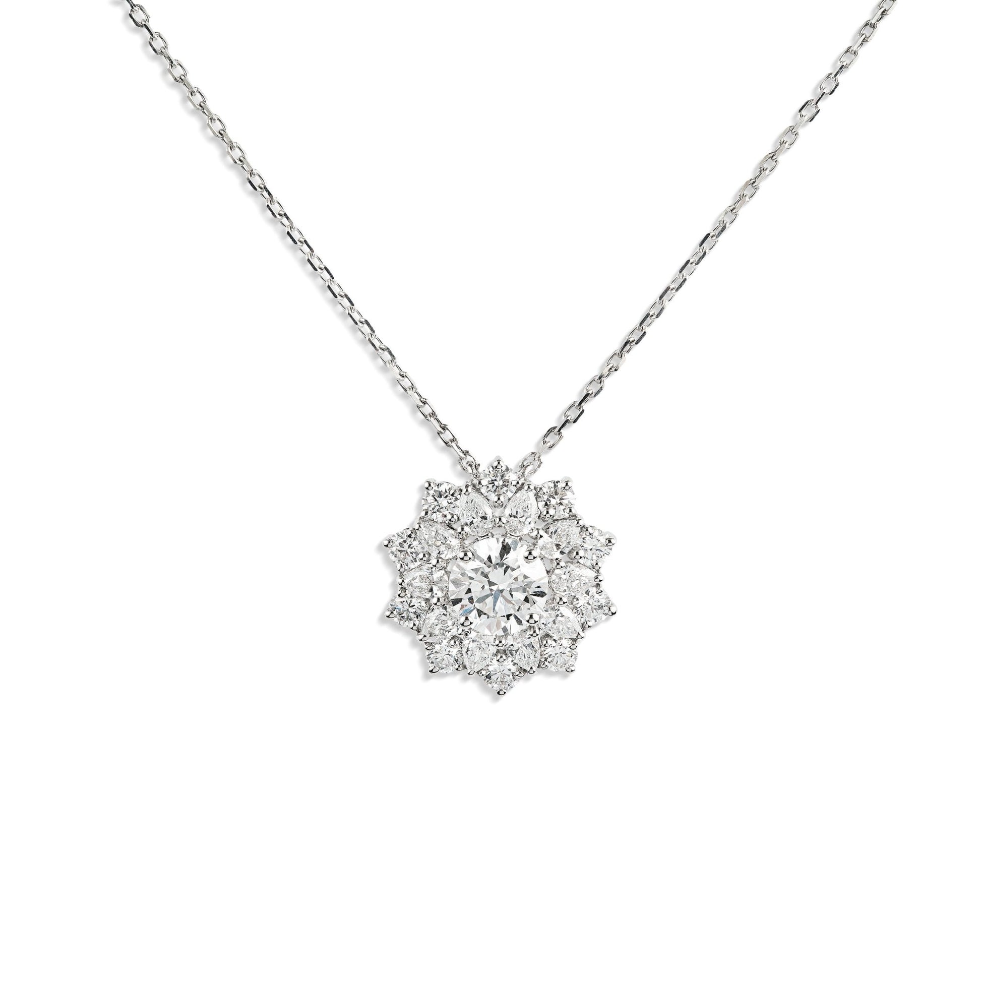 Flower shape Gold & Diamond Necklace - ETERNAL JEWEL
