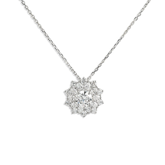 Flower shape Gold & Diamond Necklace - ETERNAL JEWEL