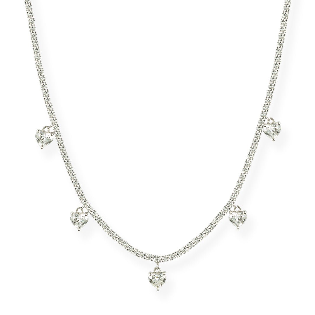 Heart Charms Diamond Necklace - ETERNAL JEWEL