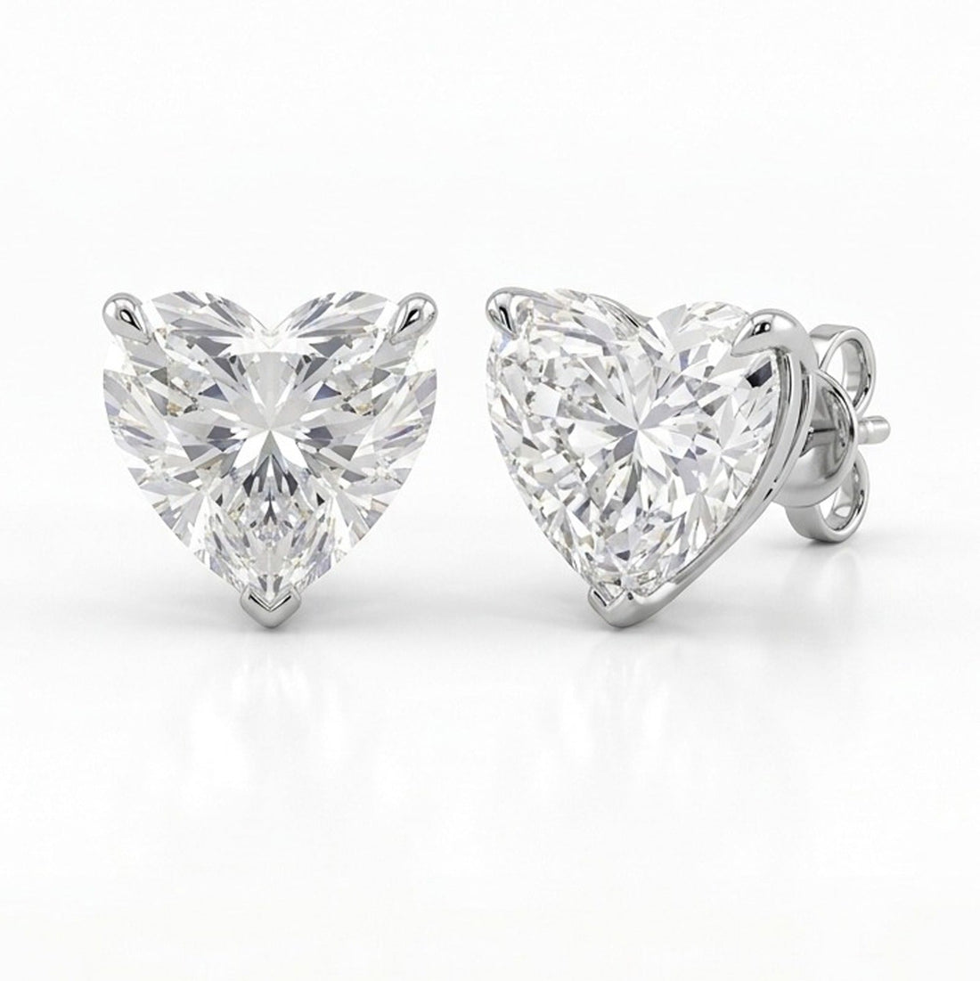 Heart Cut Diamond Studs- NEW - ETERNAL JEWEL