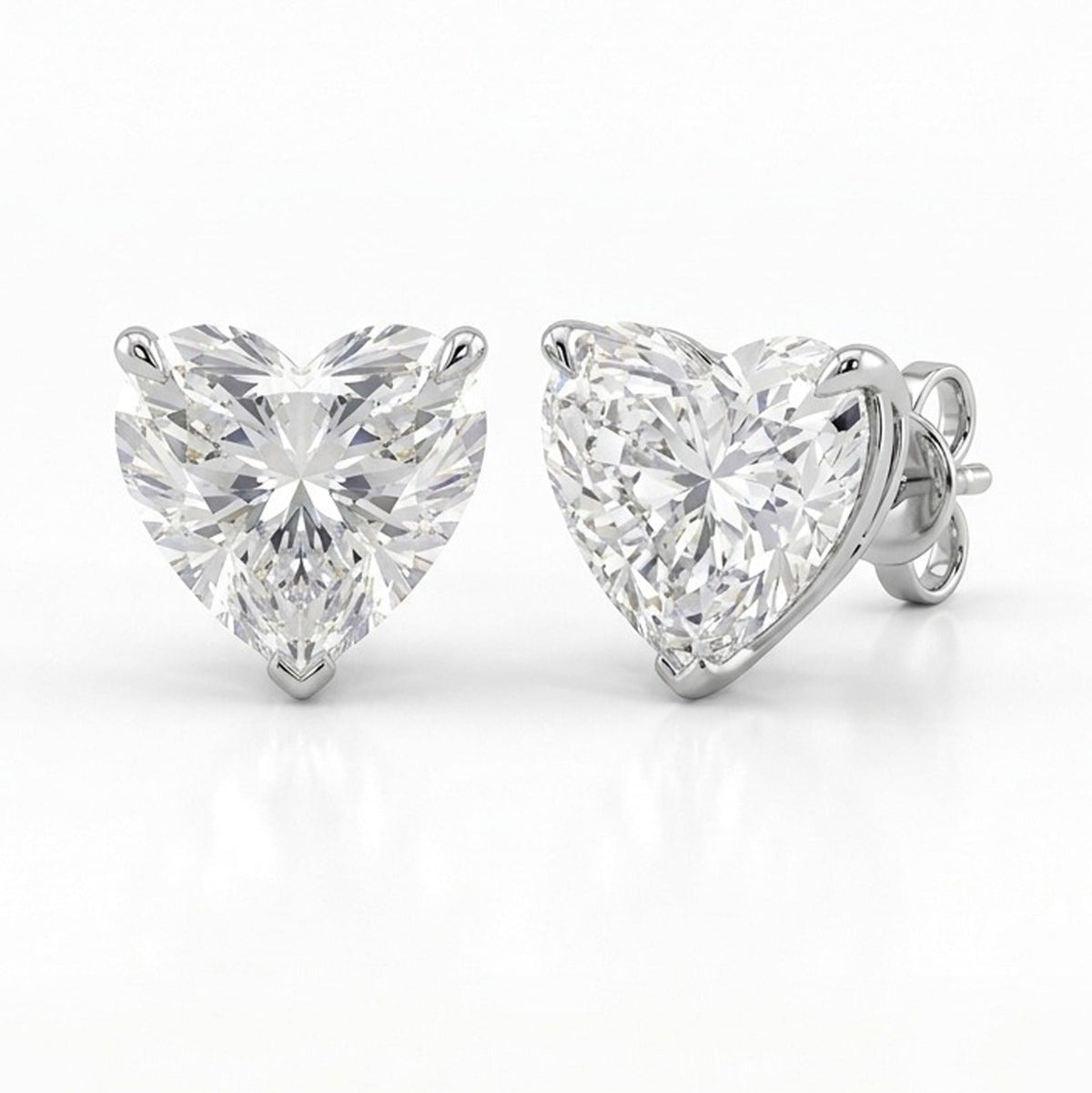 Heart Cut Diamond Studs- NEW - ETERNAL JEWEL