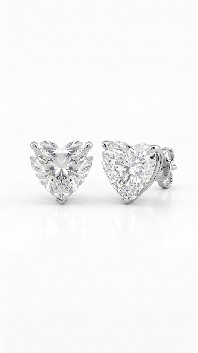 Heart Cut Diamond Studs- NEW - ETERNAL JEWEL