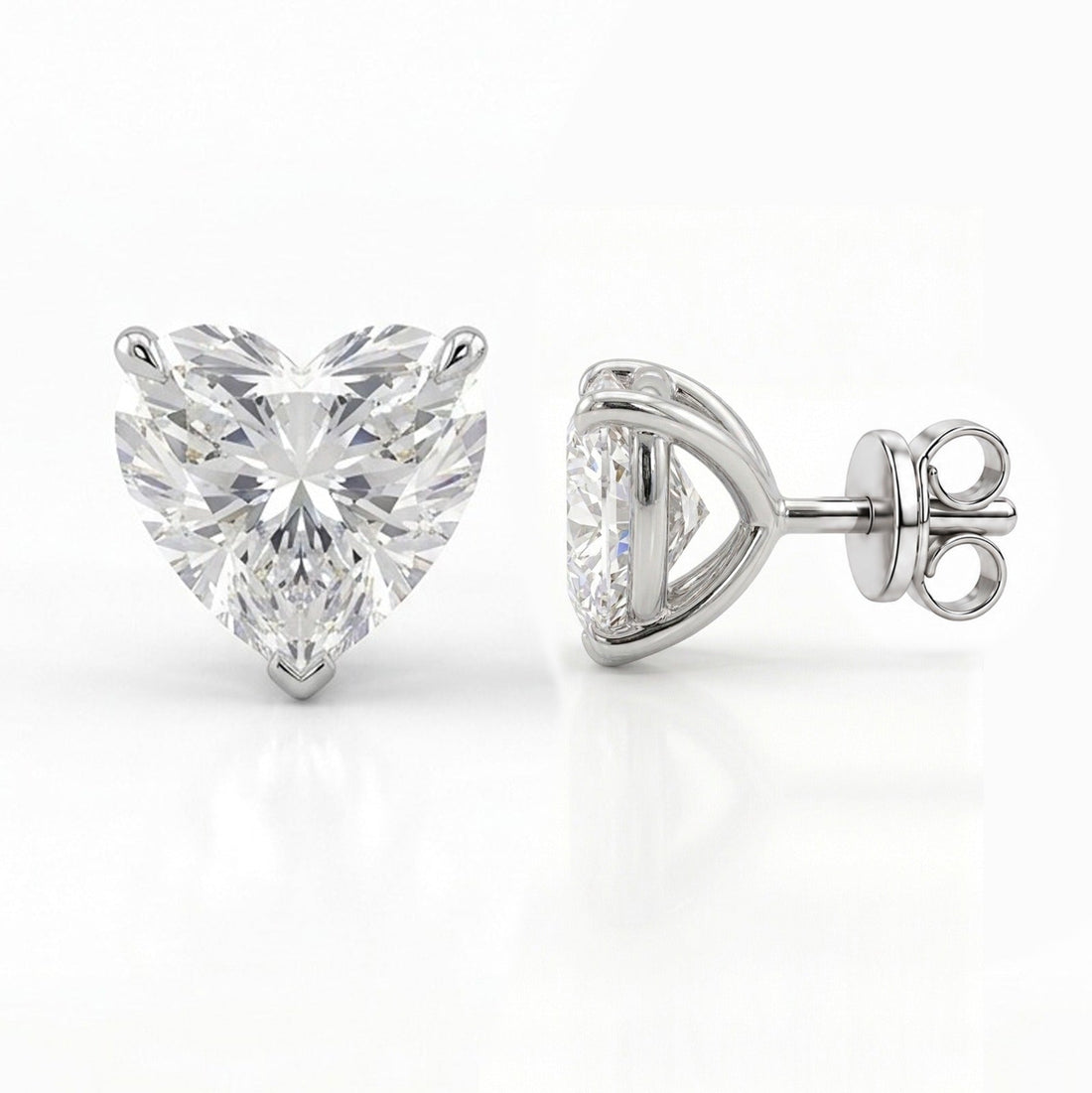 Heart Cut Diamond Studs- NEW - ETERNAL JEWEL