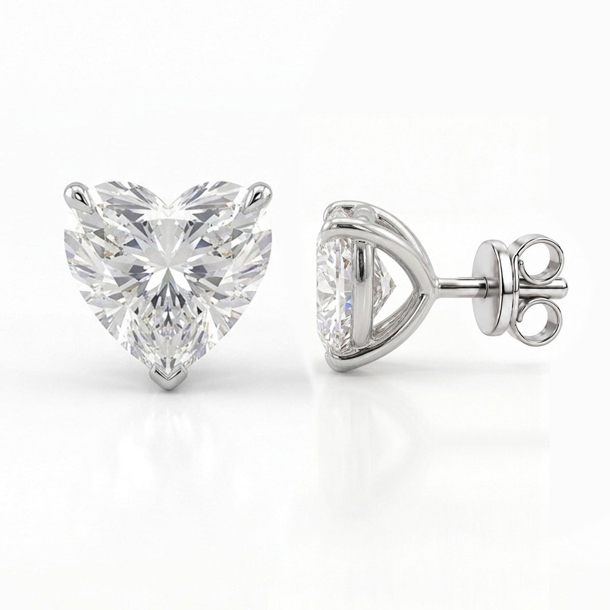 Heart Cut Diamond Studs- NEW - ETERNAL JEWEL