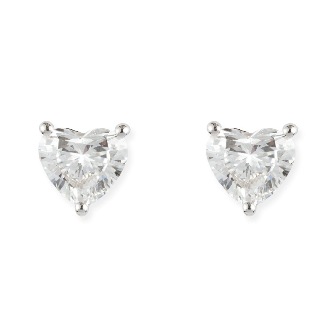 Heart Shape Gold and Diamond Earrings - ETERNAL JEWEL