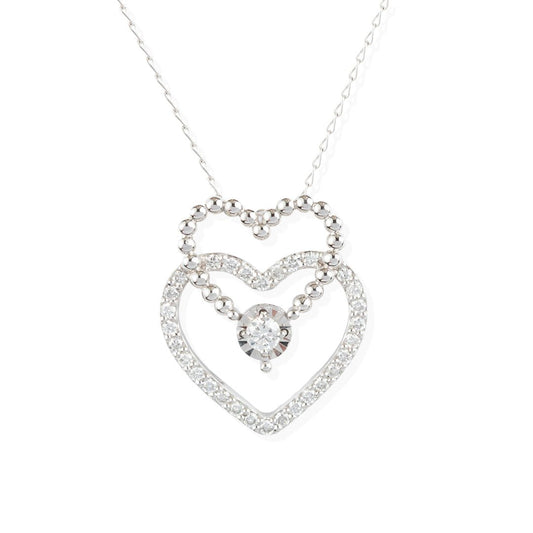 Heart Shape Gold and Diamond Necklace - ETERNAL JEWEL