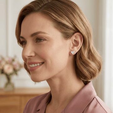 Heart Shaped Diamond Earrings - ETERNAL JEWEL