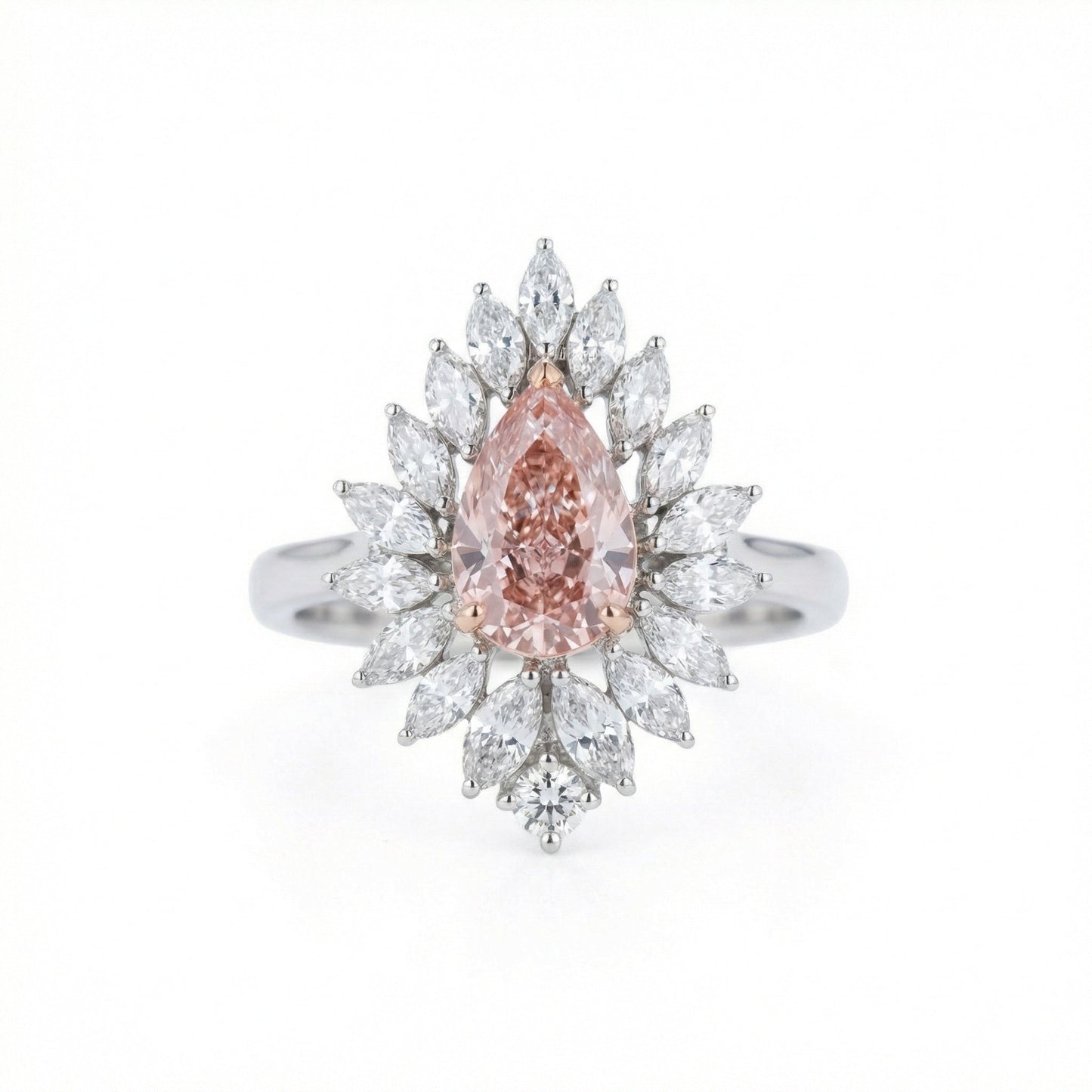 Imperial Pink Pear Diamond Ring - ETERNAL JEWEL