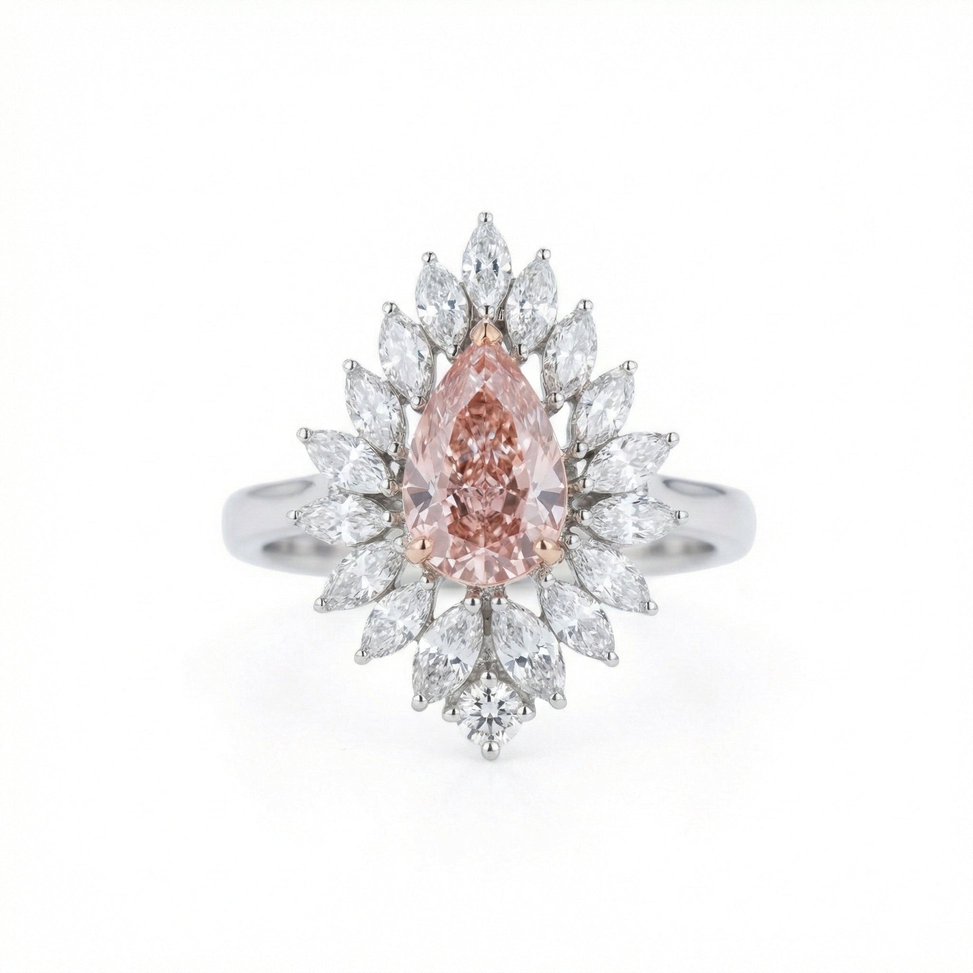 Imperial Pink Pear Diamond Ring - ETERNAL JEWEL