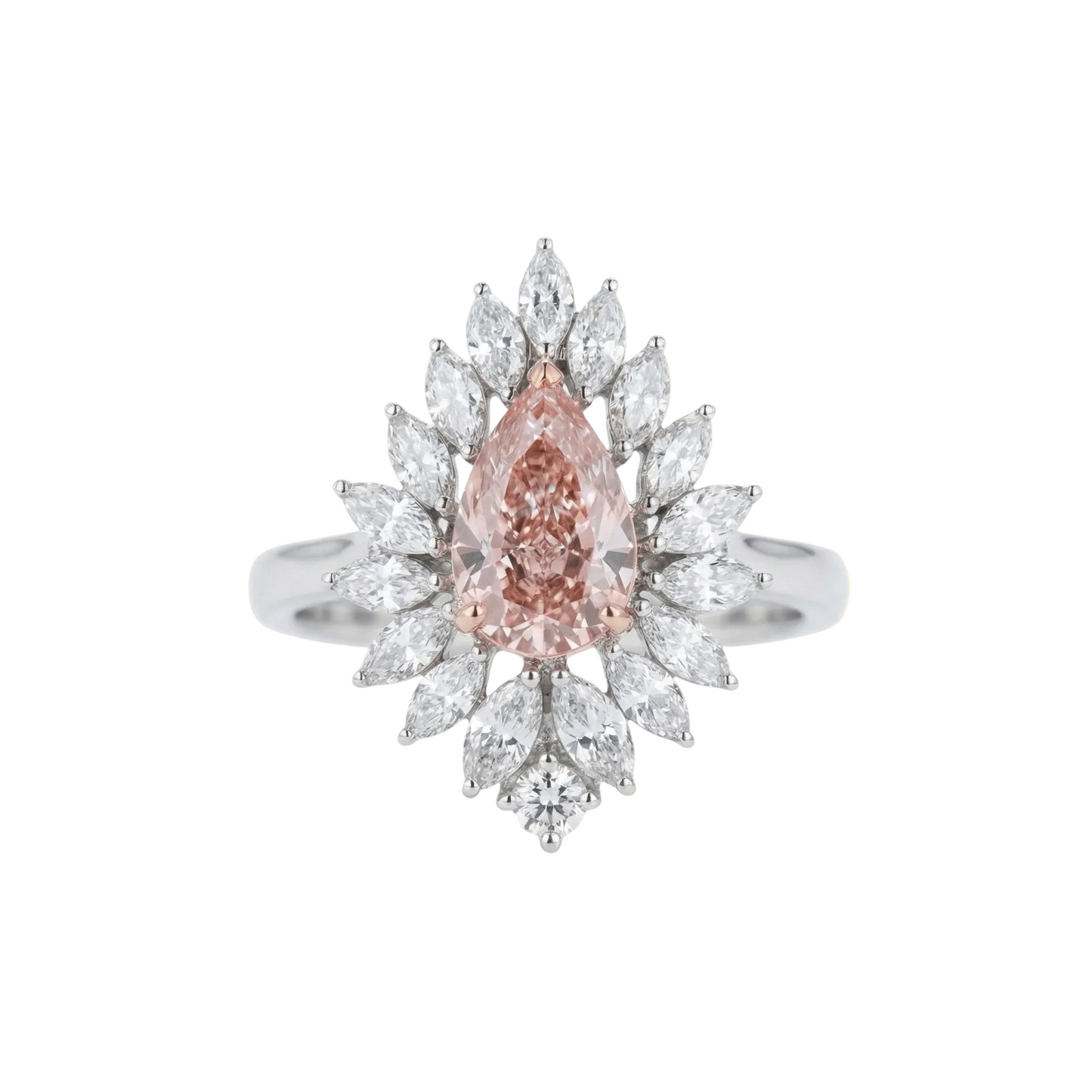 Imperial Pink Pear Diamond Ring - ETERNAL JEWEL