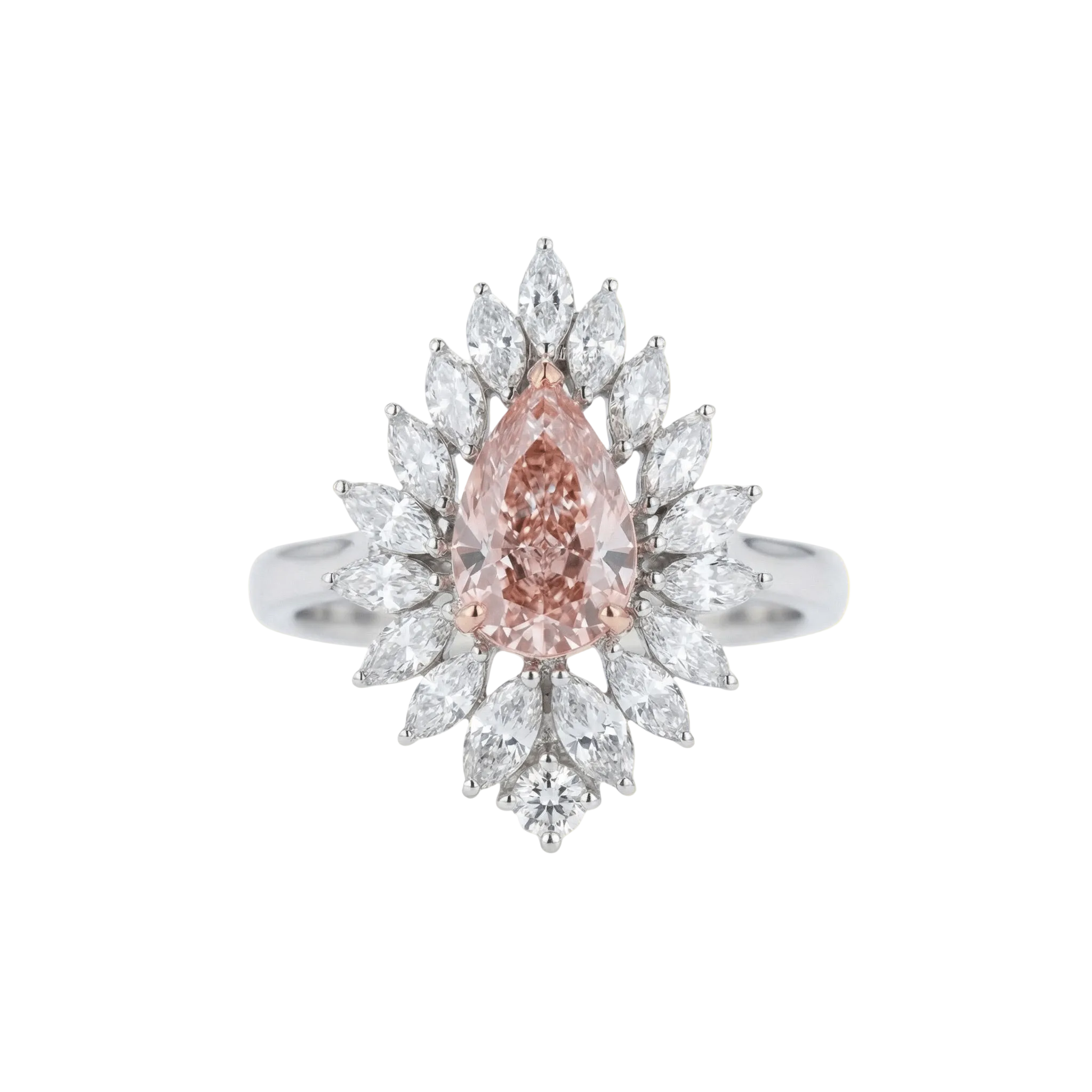 Imperial Pink Pear Diamond Ring - ETERNAL JEWEL