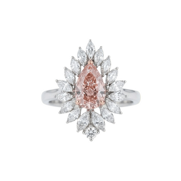 Imperial Pink Pear Diamond Ring - ETERNAL JEWEL