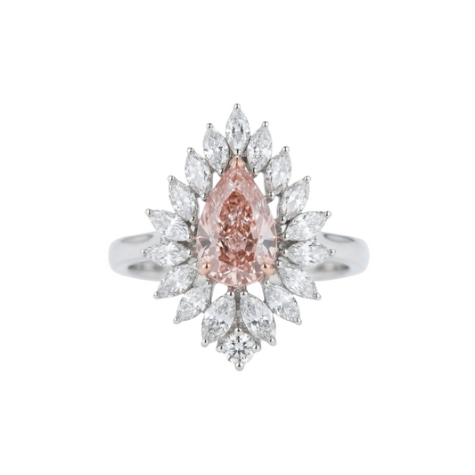 Imperial Pink Pear Diamond Ring - ETERNAL JEWEL