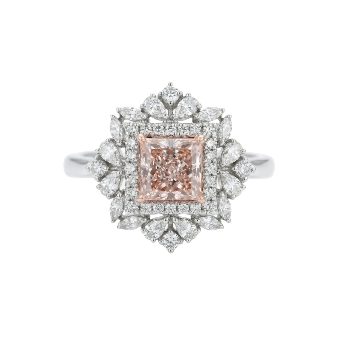 Imperial Pink Princess Cut Diamond Ring - ETERNAL JEWEL