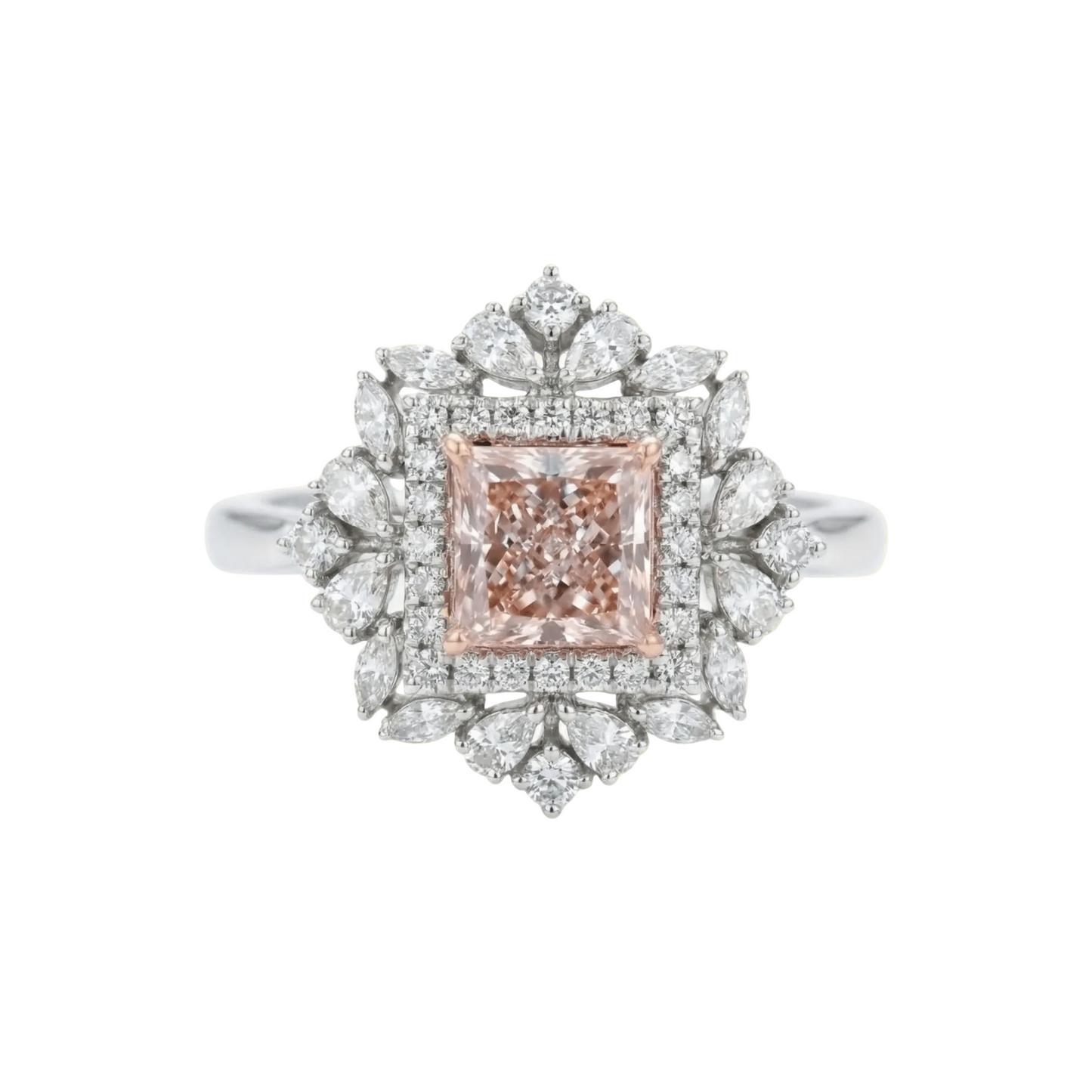 Imperial Pink Princess Cut Diamond Ring - ETERNAL JEWEL