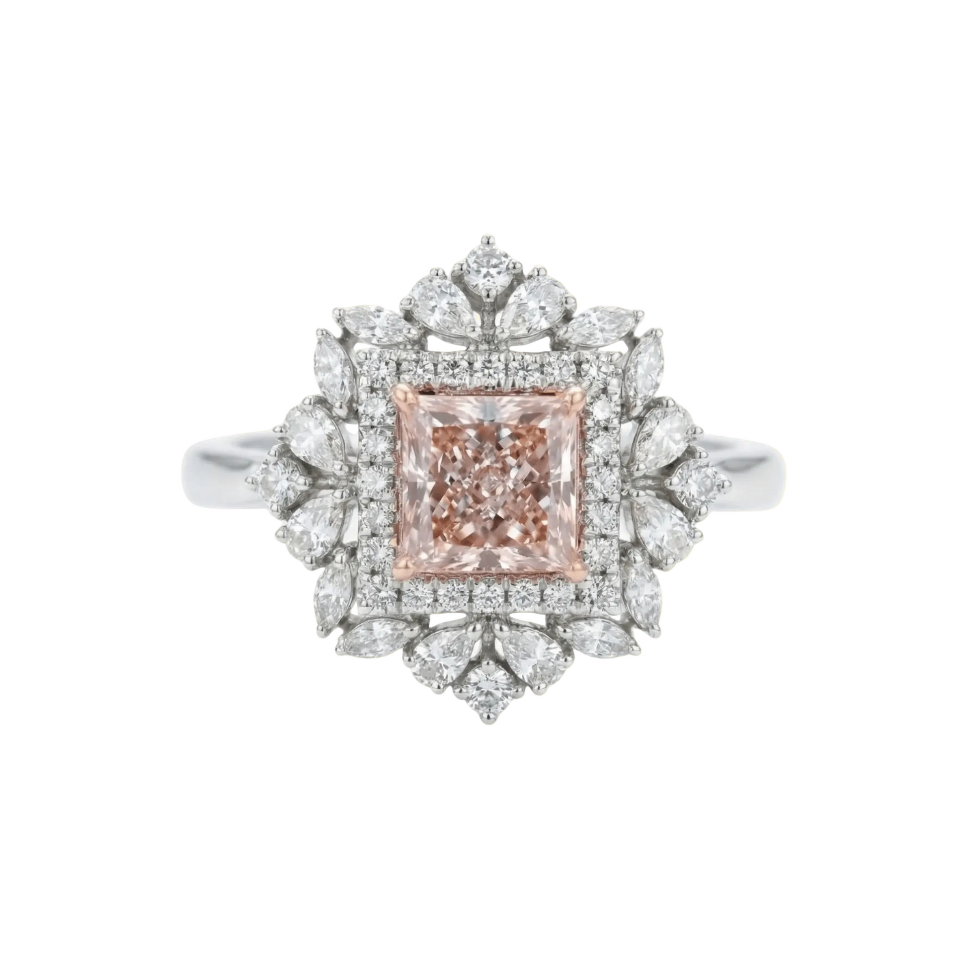 Imperial Pink Princess Cut Diamond Ring - ETERNAL JEWEL