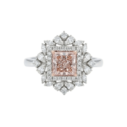 Imperial Pink Princess Cut Diamond Ring - ETERNAL JEWEL