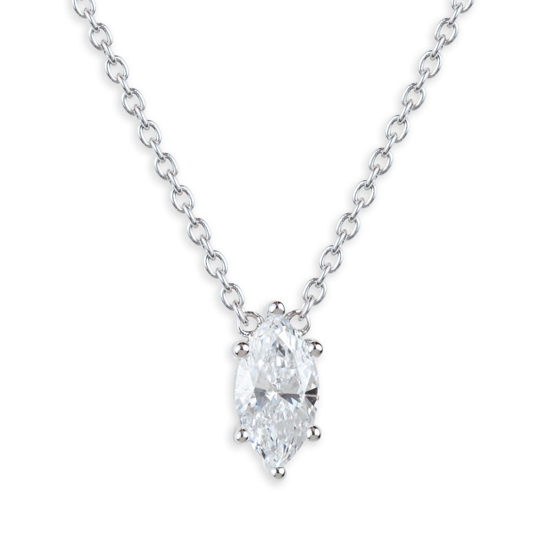 Marquise - Shaped Diamond Necklace: Elegant Sparkle - ETERNAL JEWEL