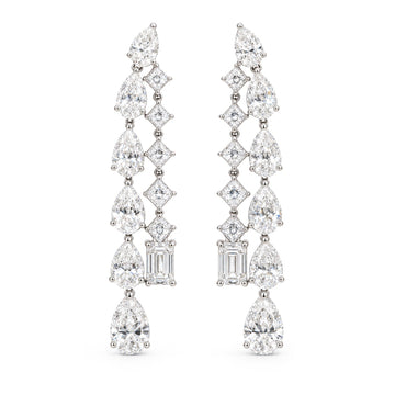 Mixed-Cut Diamond Cascade Drop Earrings - ETERNAL JEWEL
