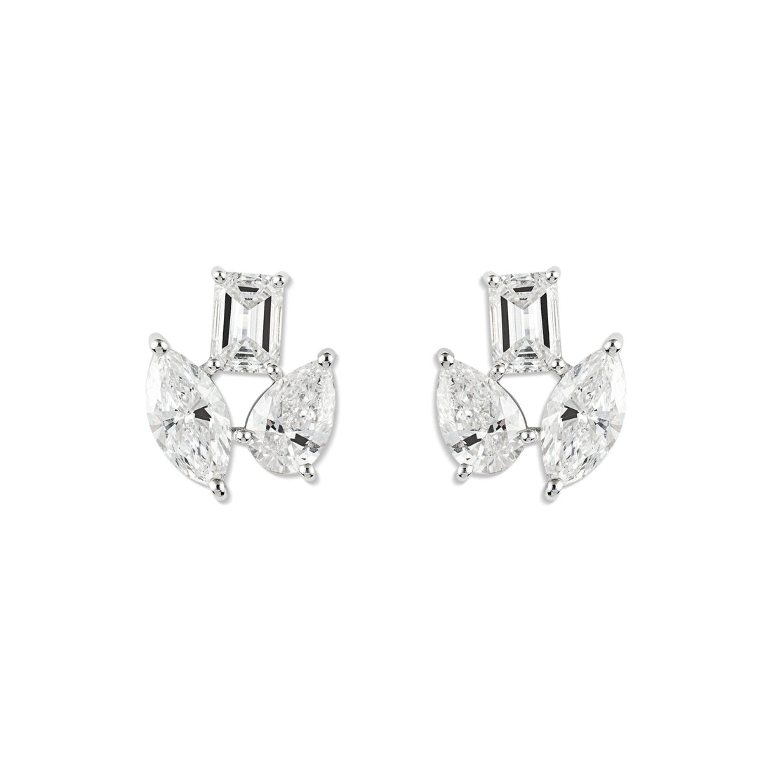 Multi - cut stud Diamond Earrings - ETERNAL JEWEL