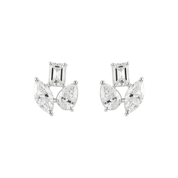 Multi - cut stud Diamond Earrings - ETERNAL JEWEL