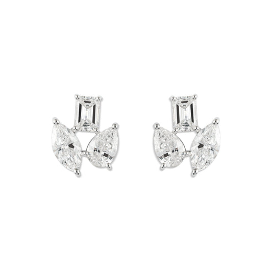 Multi - cut stud Diamond Earrings - ETERNAL JEWEL