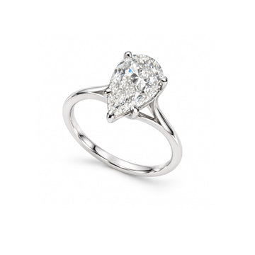 Pear-Cut Diamond Solitaire Ring - ETERNAL JEWEL