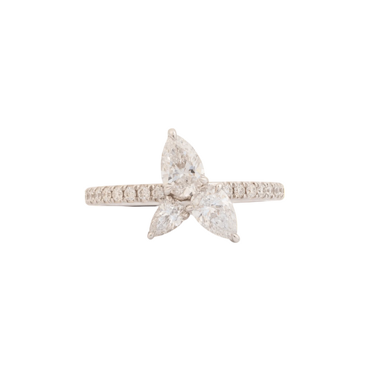 Pear Cut Floral Ring - ETERNAL JEWEL