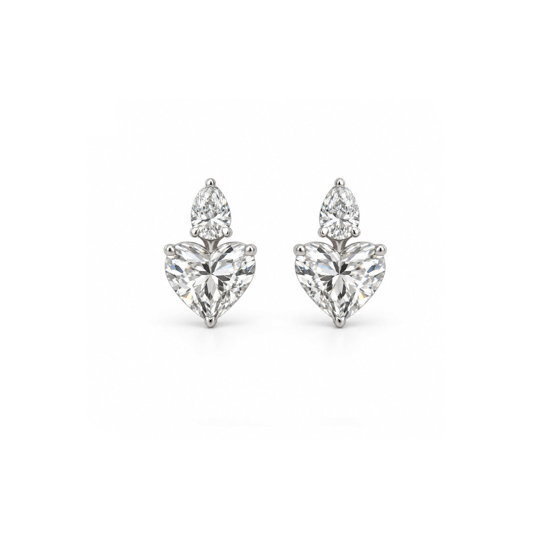 Pear & Heart-Cut Diamond Stud - ETERNAL JEWEL
