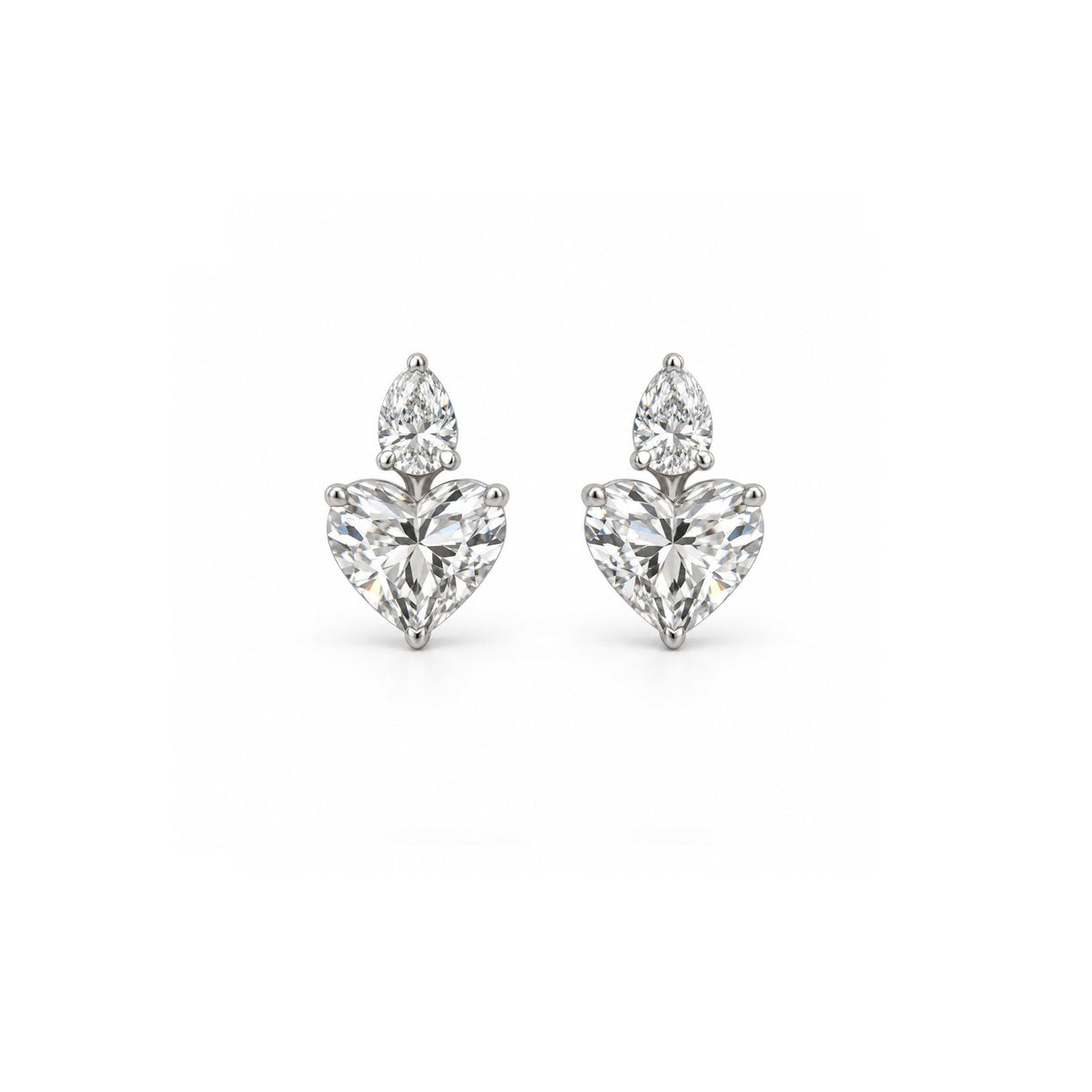 Pear & Heart-Cut Diamond Stud - ETERNAL JEWEL
