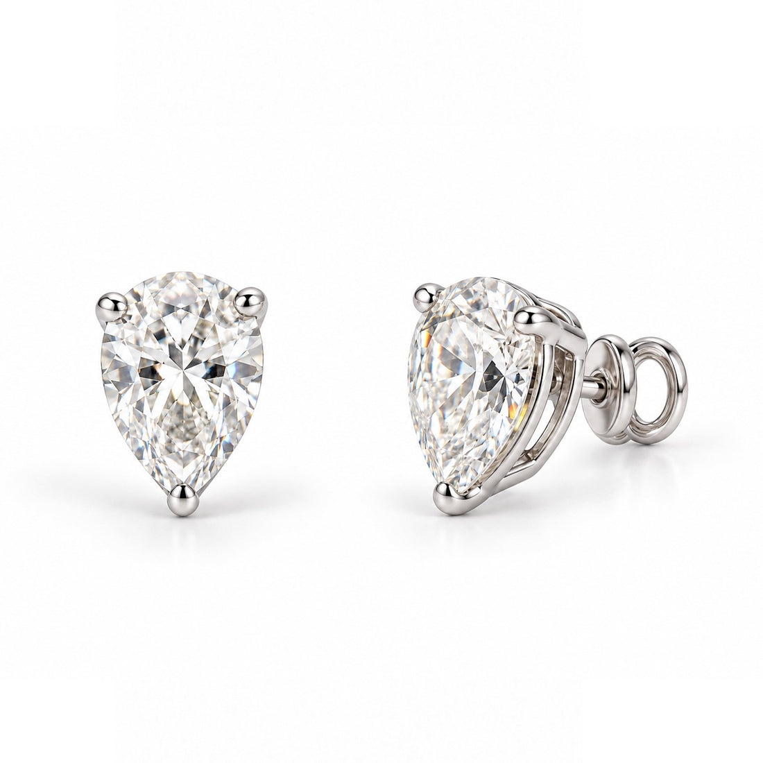 Pear-Shaped Solitaire Stud Earrings - ETERNAL JEWEL