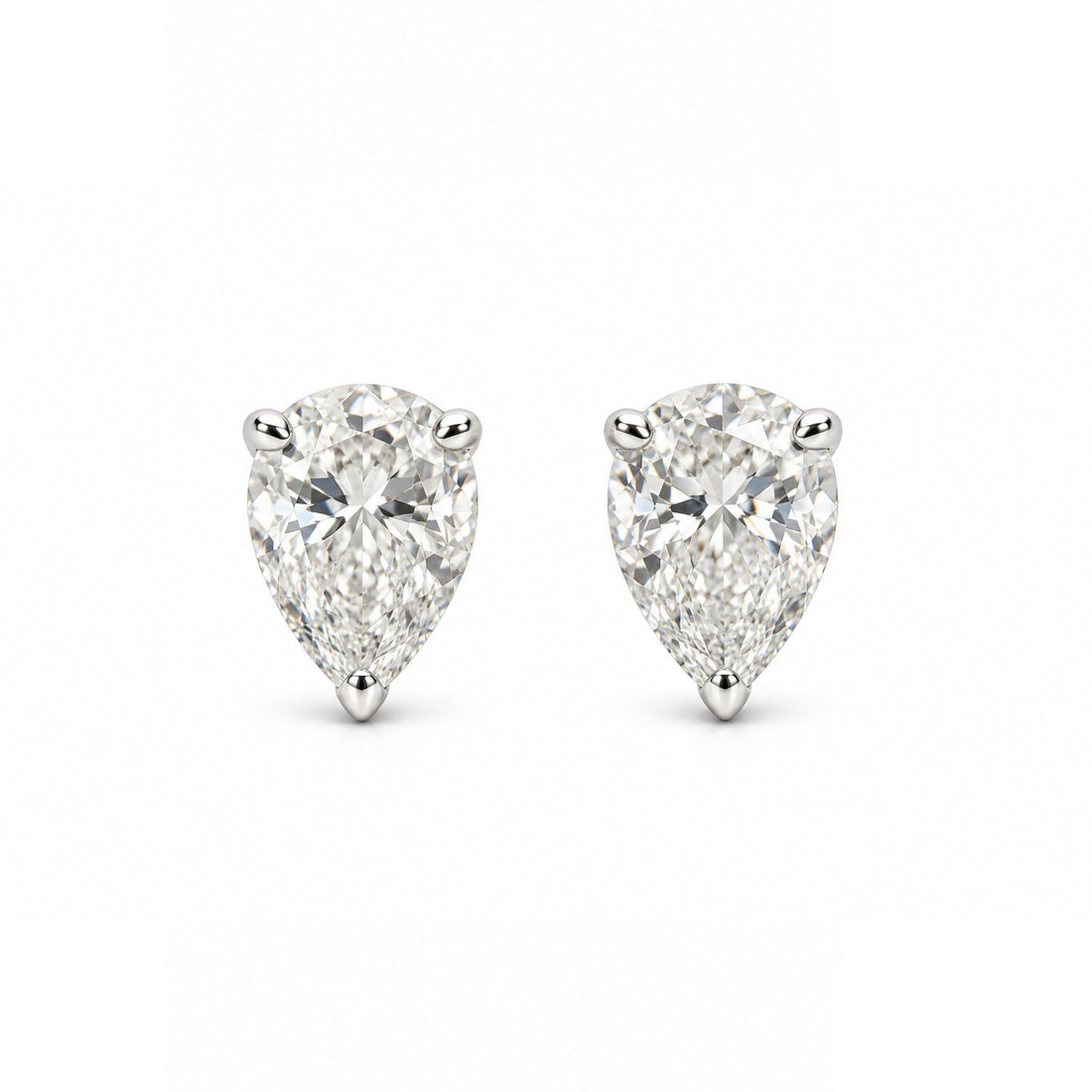 Pear-Shaped Solitaire Stud Earrings - ETERNAL JEWEL
