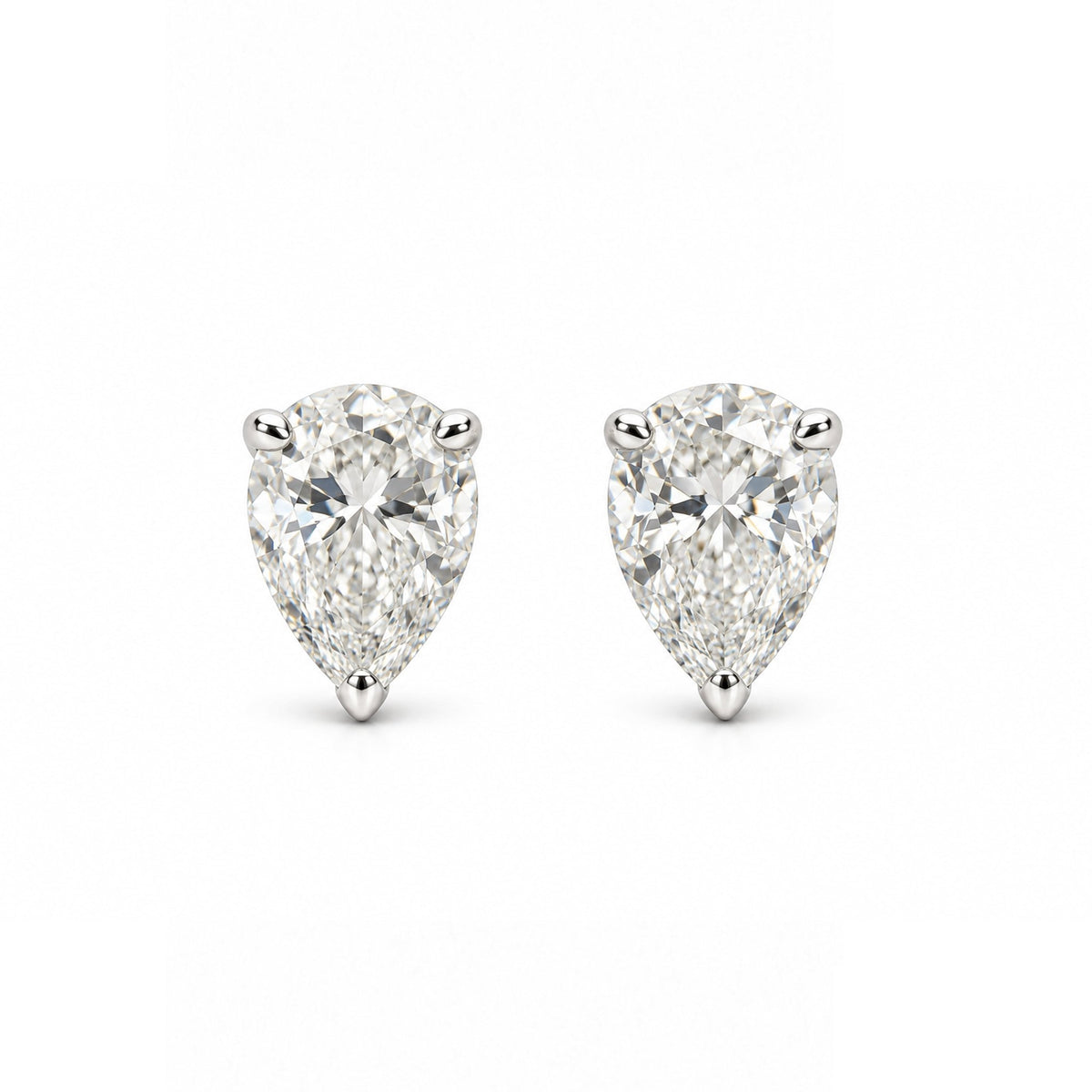 Pear-Shaped Solitaire Stud Earrings - ETERNAL JEWEL