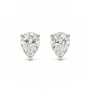 Pear-Shaped Solitaire Stud Earrings - ETERNAL JEWEL