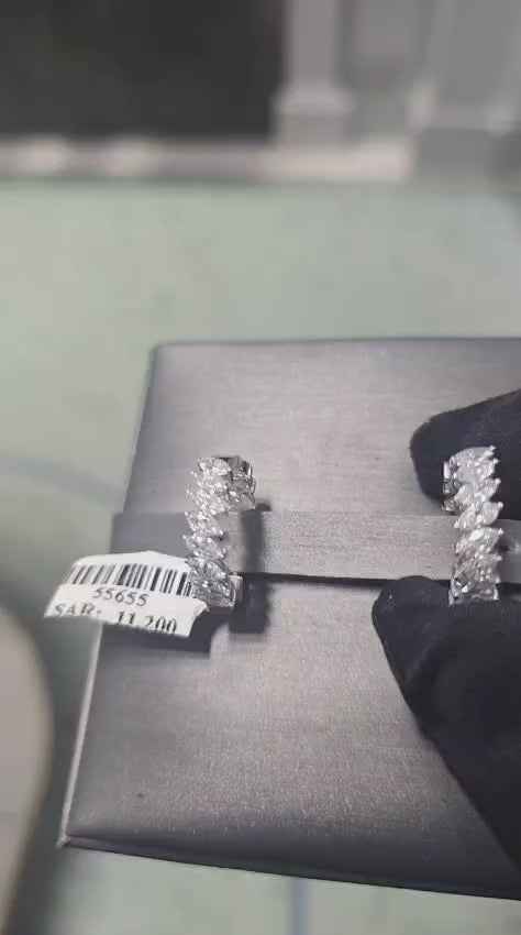 Marquise Hoop Diamond Earrings