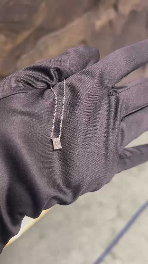 Solitaire Necklace( Emerald Cut)