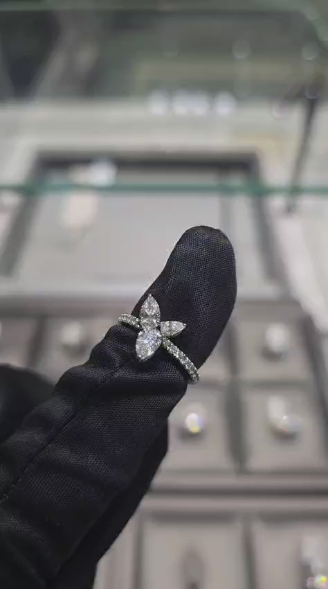 Pear Cut Floral Ring