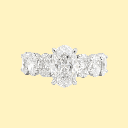 Quintessa Five Stone Oval Diamond Ring - ETERNAL JEWEL