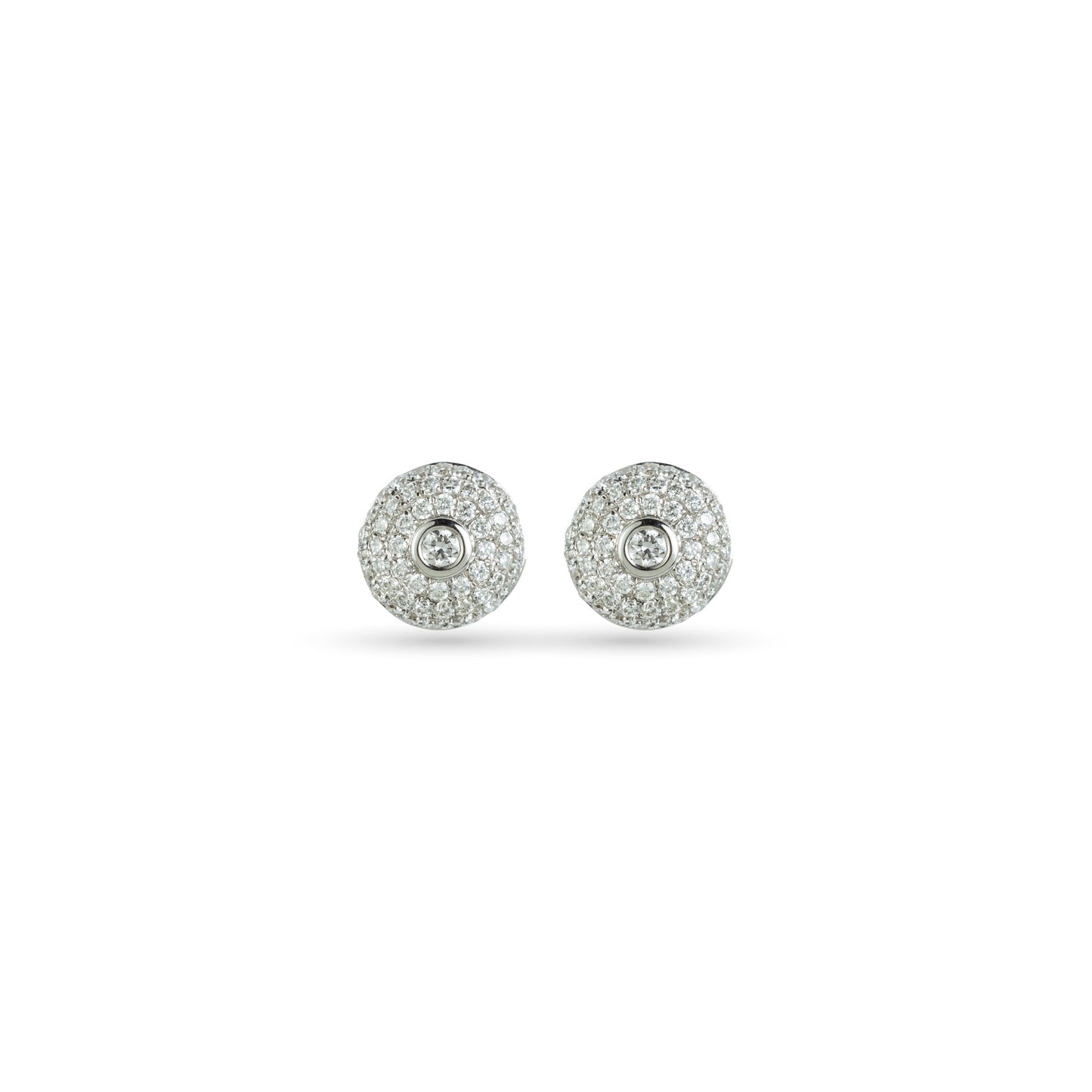 Round Shape Gold & Diamond Earrings - ETERNAL JEWEL