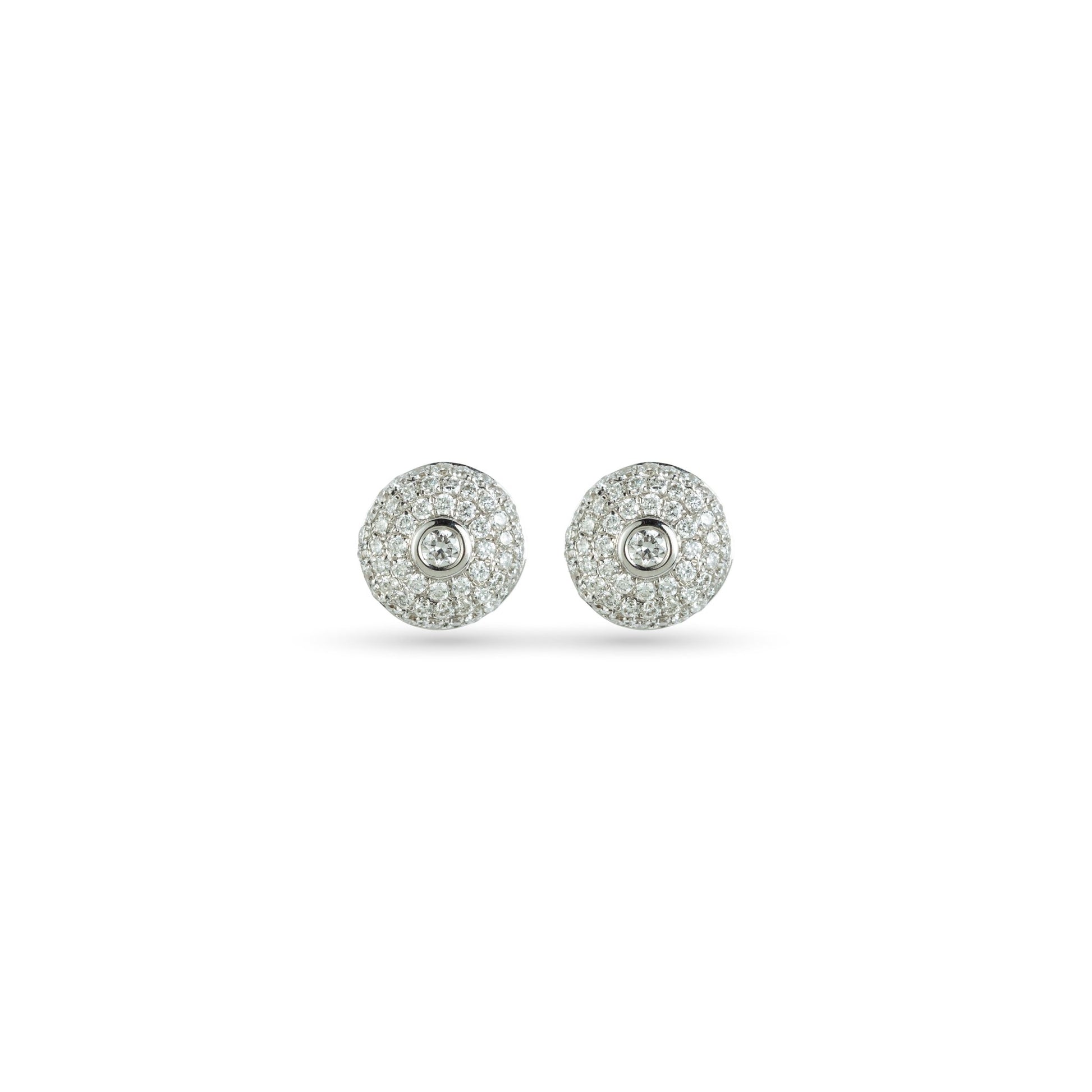 Round Shape Gold & Diamond Earrings - ETERNAL JEWEL