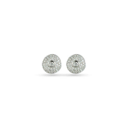 Round Shape Gold & Diamond Earrings - ETERNAL JEWEL