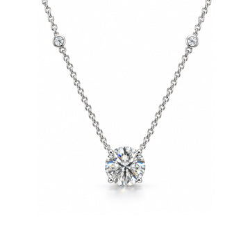 Round Solitaire Diamond Pendant Necklace - ETERNAL JEWEL