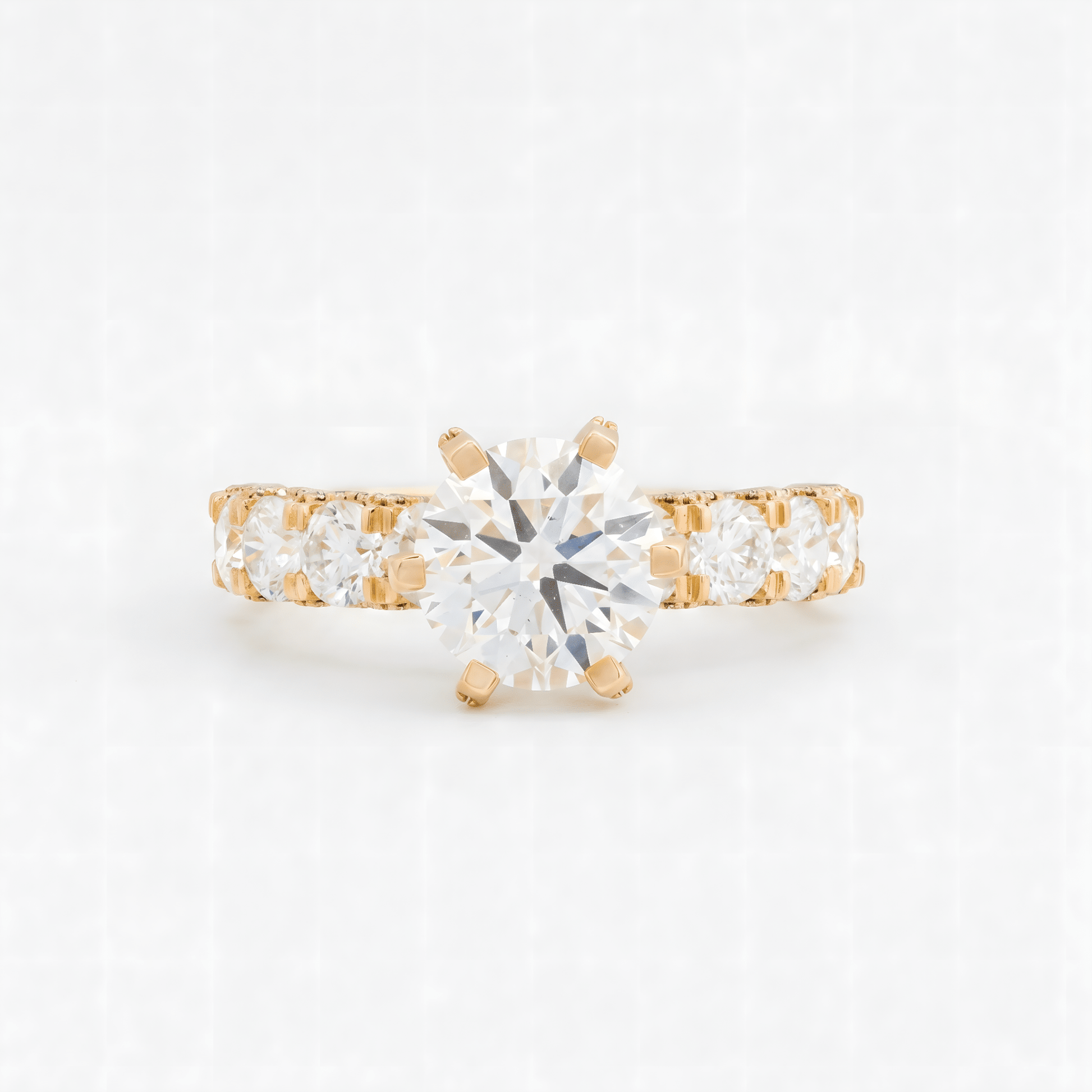 Yellow Gold Round Brilliance Engagement Ring - ETERNAL JEWEL