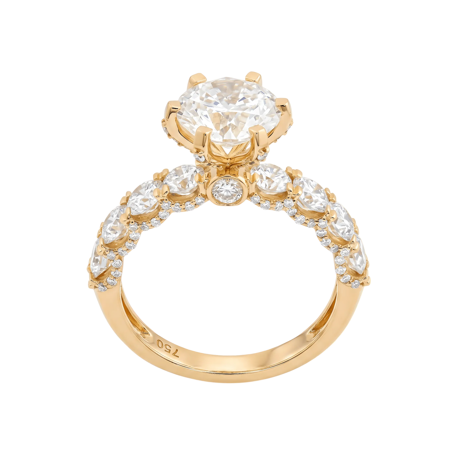 Yellow Gold Round Brilliance Engagement Ring - ETERNAL JEWEL