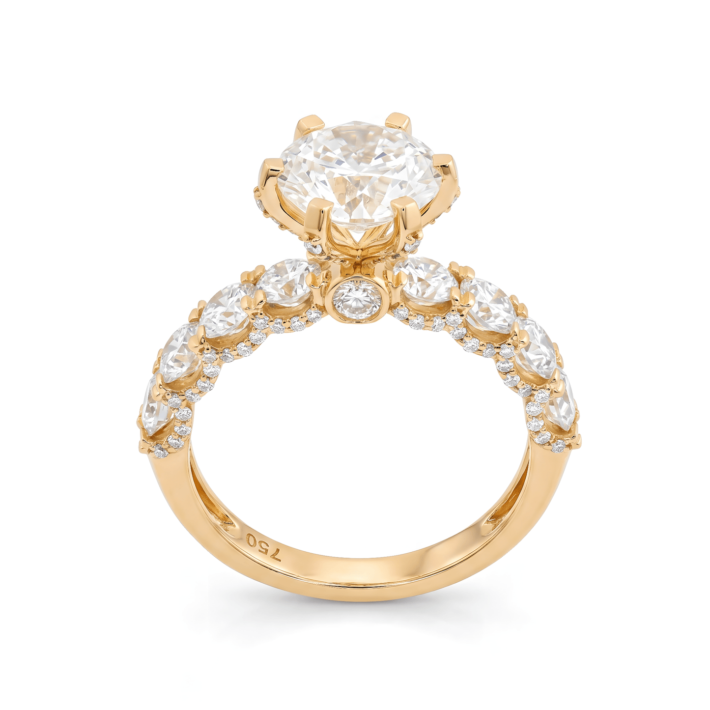 Yellow Gold Round Brilliance Engagement Ring - ETERNAL JEWEL