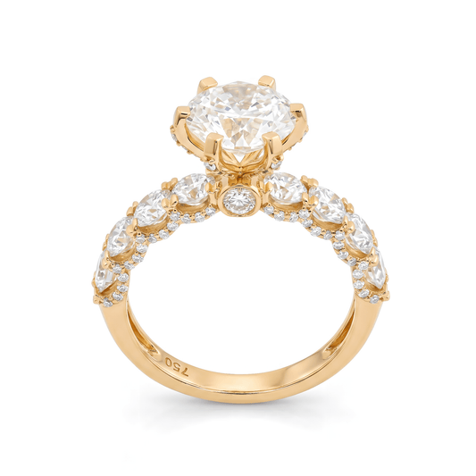 Yellow Gold Round Brilliance Engagement Ring - ETERNAL JEWEL