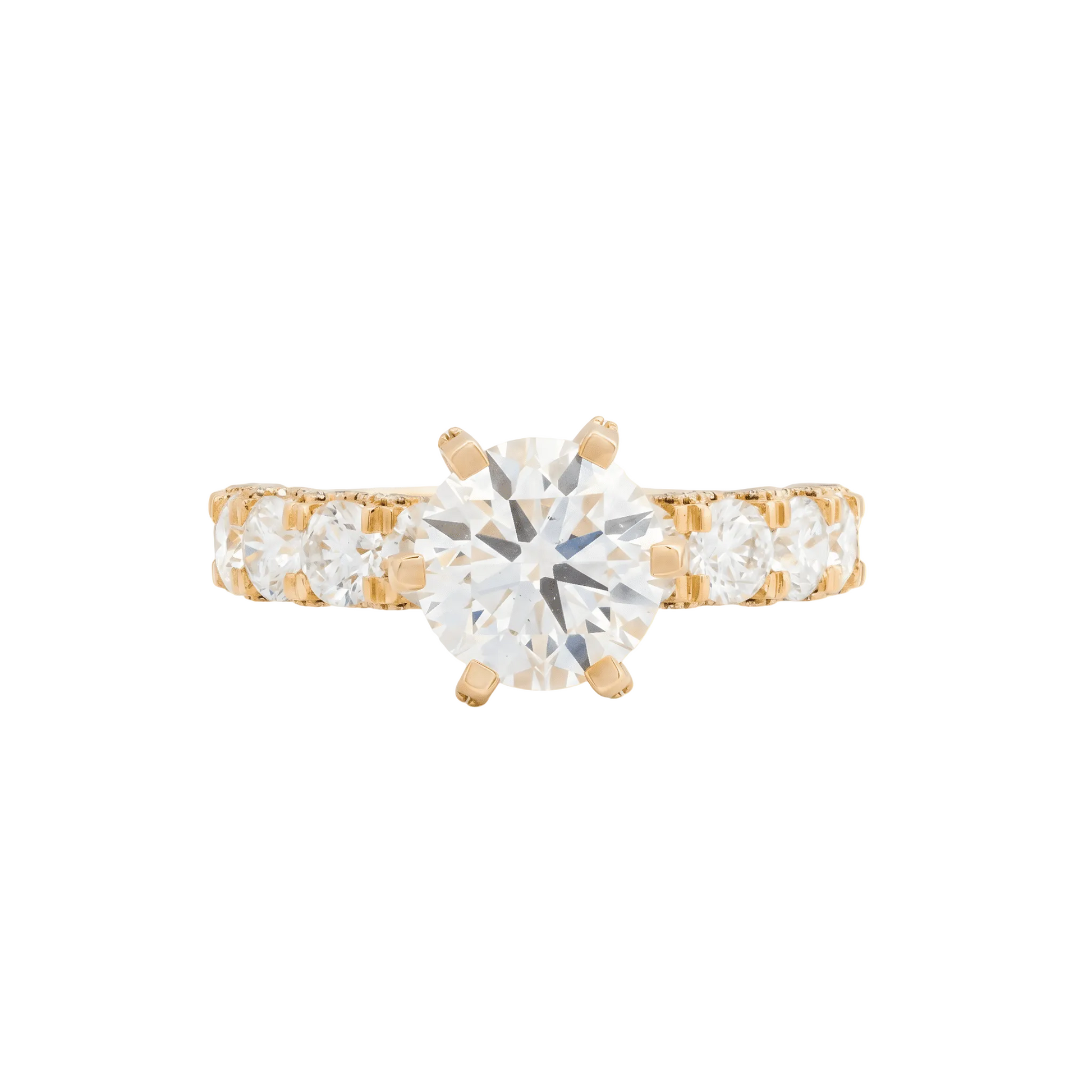 Yellow Gold Round Brilliance Engagement Ring - ETERNAL JEWEL