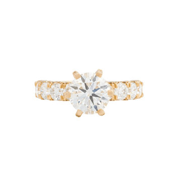 Yellow Gold Round Brilliance Engagement Ring - ETERNAL JEWEL