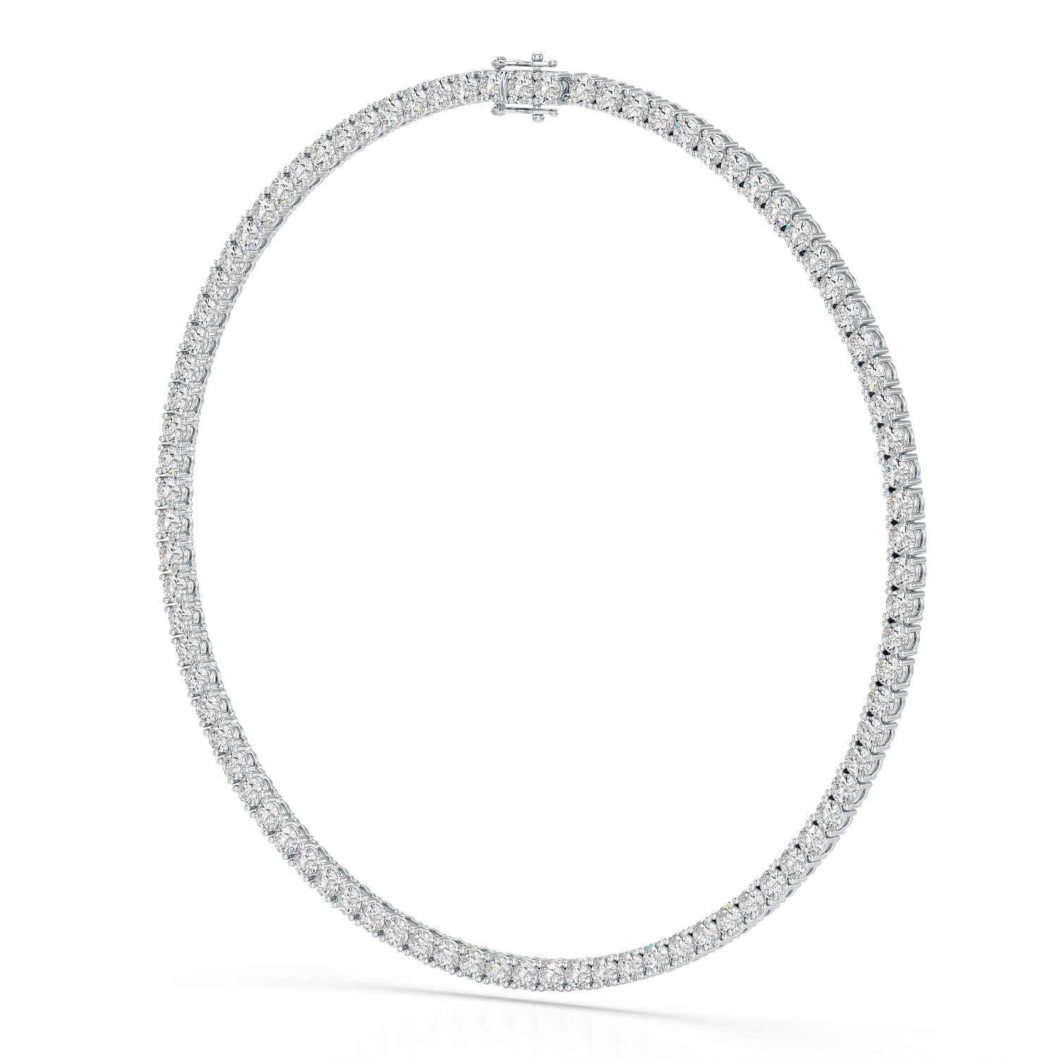 Elevate your jewelry collection with the epitome of elegance:  White Gold Diamond Riviere Necklace - ETERNA JEWELS